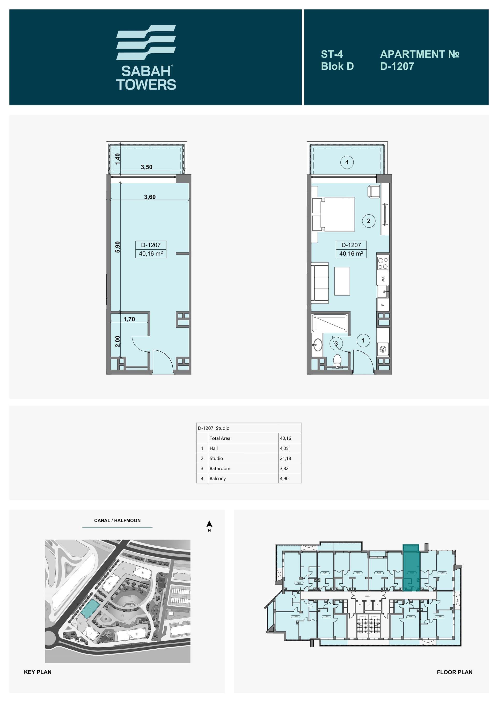 Studio in Sabah Towers, Sea Breeze, Baku – 40,16 m²