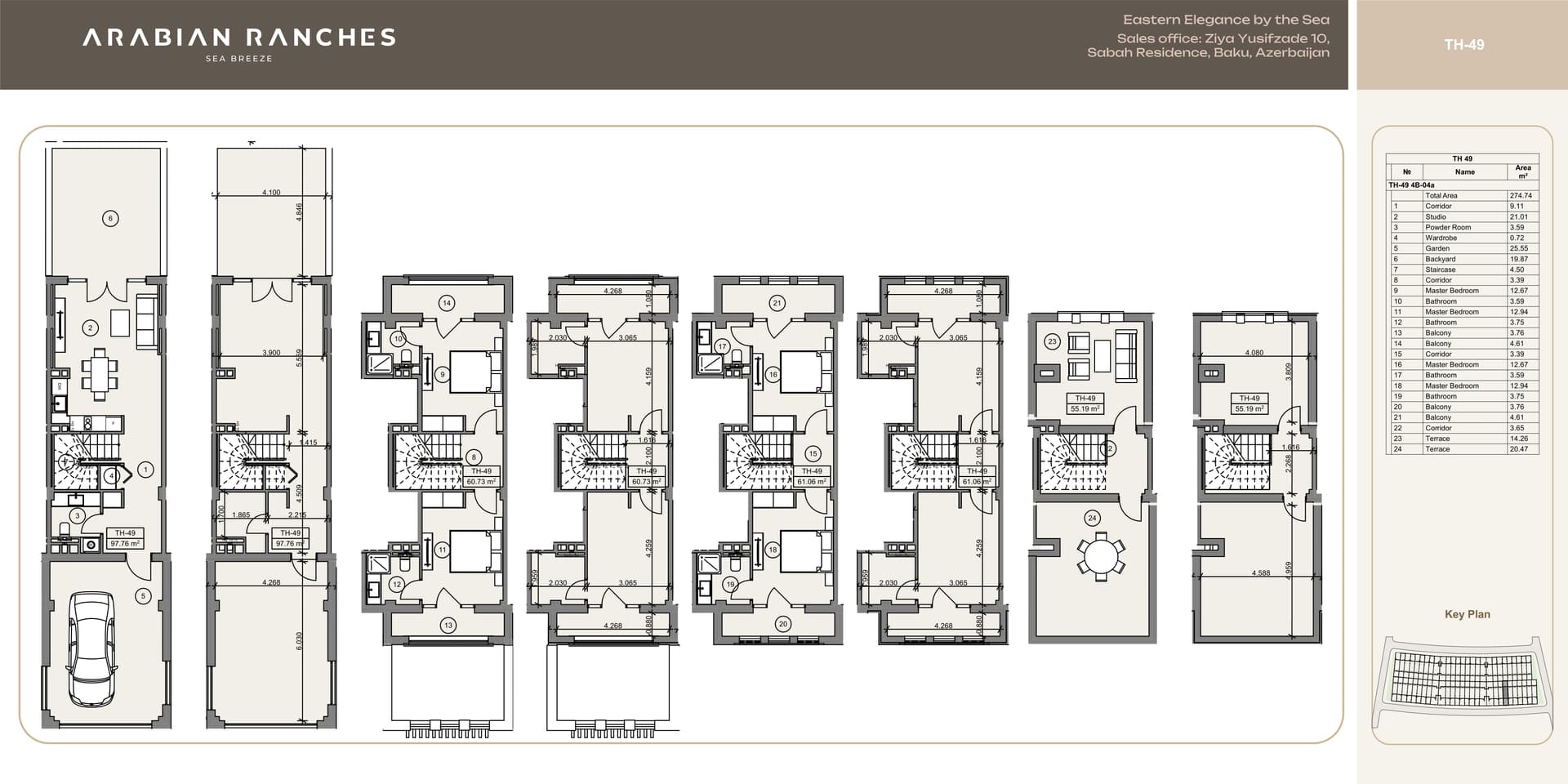 Townhouse con 4 camere da letto in Arabian Ranches, Sea Breeze, Baku — 222,05 m²