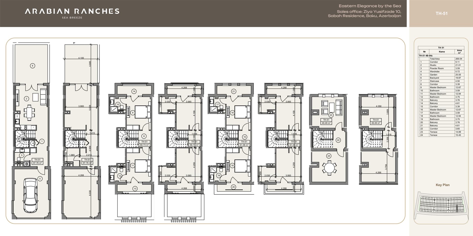 Townhouse con 4 camere da letto in Arabian Ranches, Sea Breeze, Baku — 216,42 m²