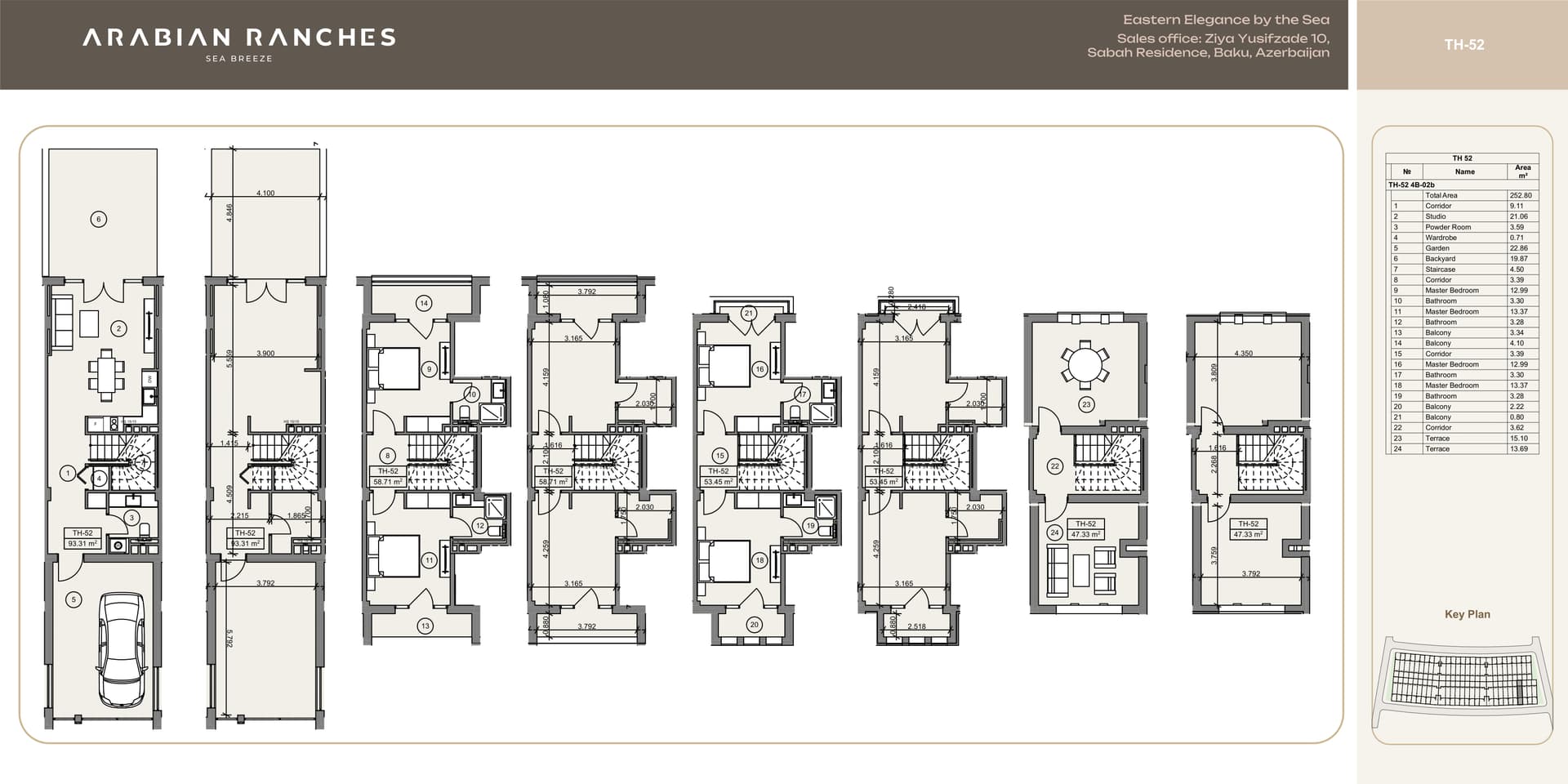 Townhouse con 4 camere da letto in Arabian Ranches, Sea Breeze, Baku — 204,62 m²