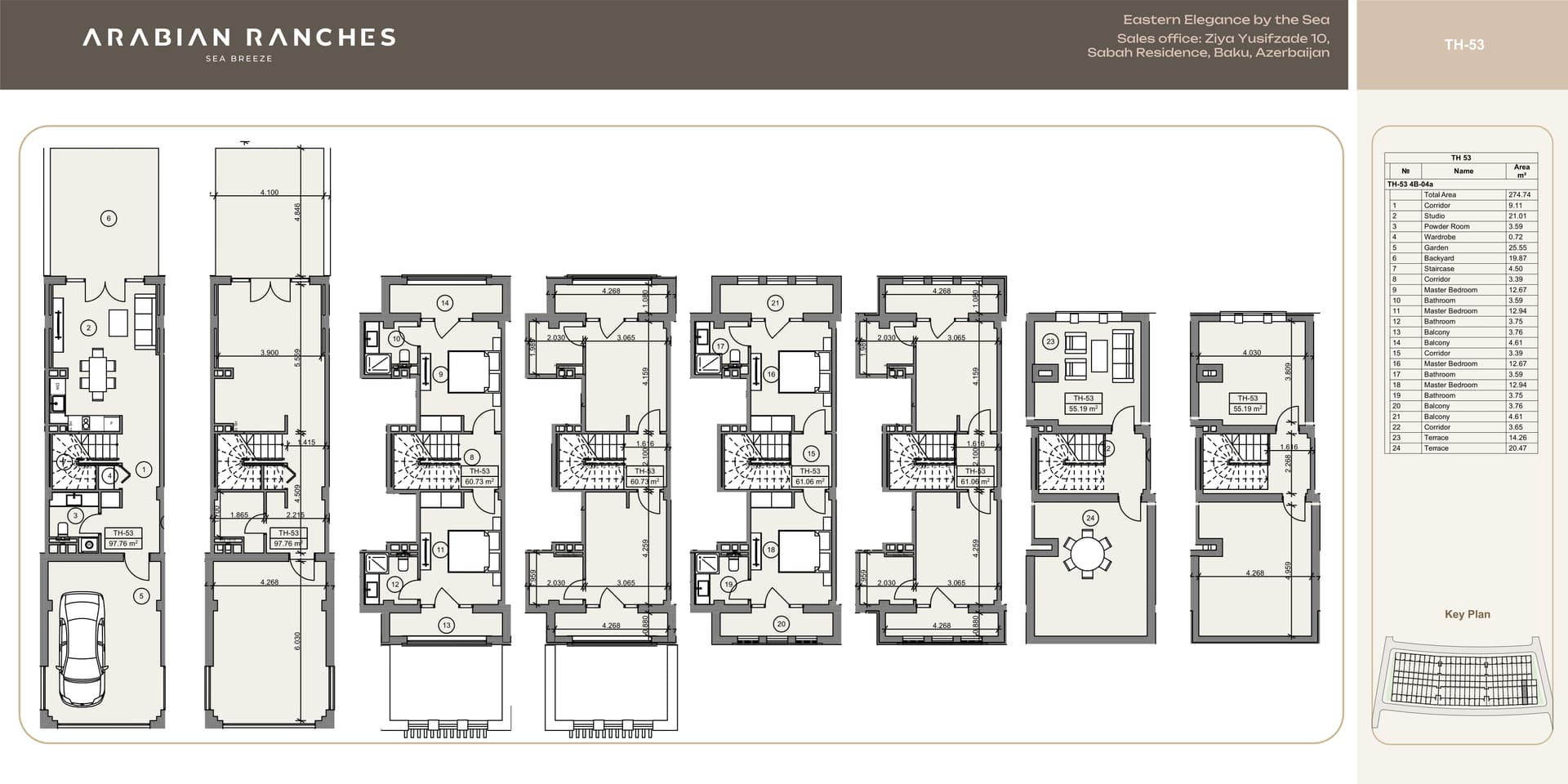Townhouse con 4 camere da letto in Arabian Ranches, Sea Breeze, Baku — 222,05 m²