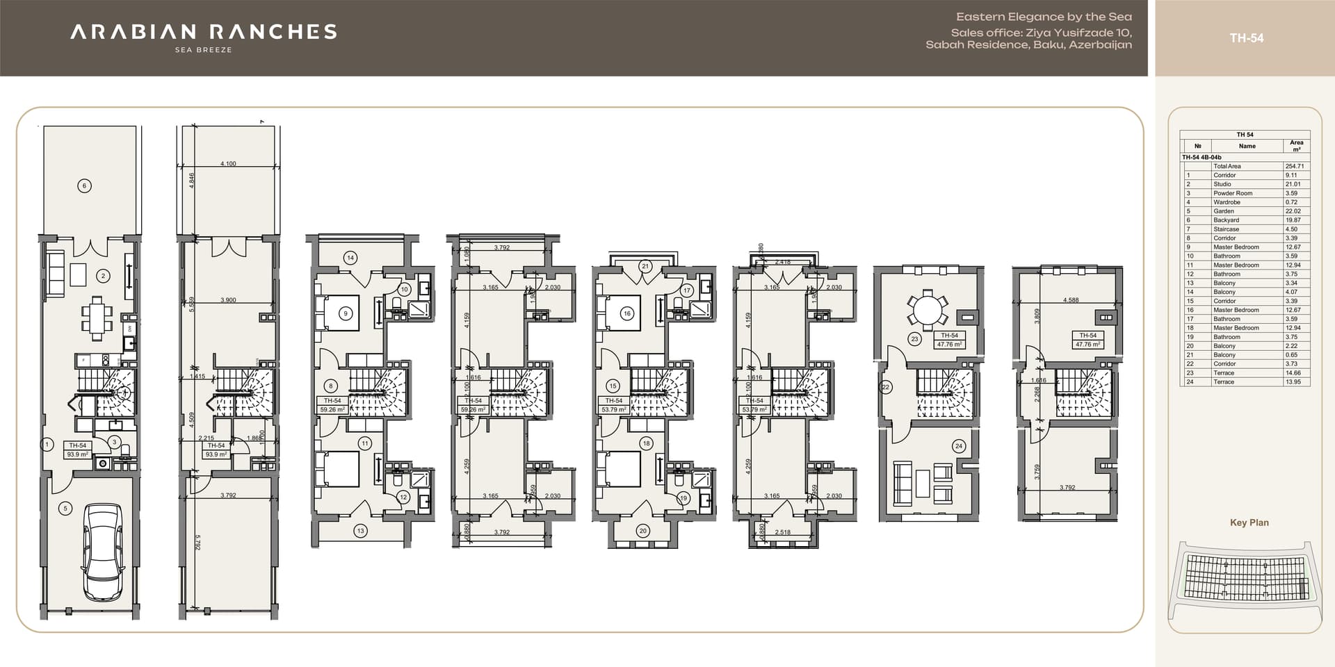 Townhouse con 4 camere da letto in Arabian Ranches, Sea Breeze, Baku — 205,51 m²