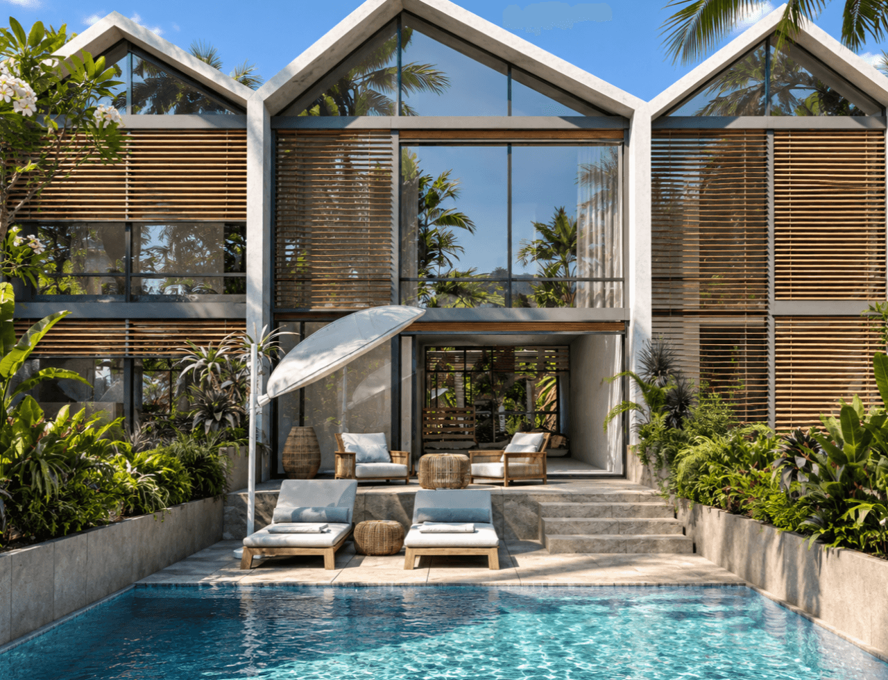 Villa in einem stilvollen Projekt auf Bali in der Gegend von Bukit, 1 Schlafzimmer, 100 m²