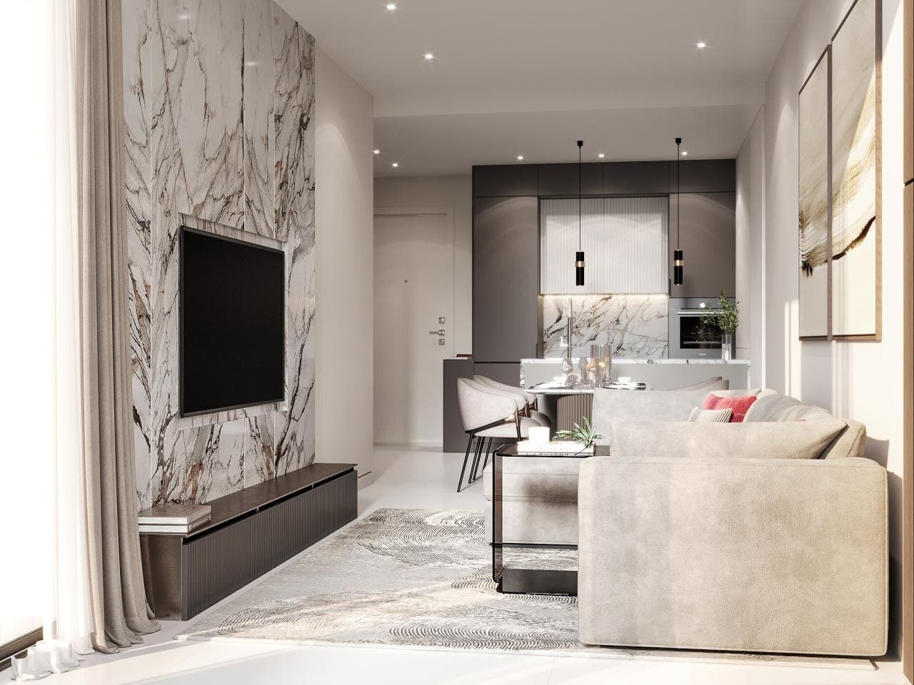 Appartement in hotelresidentieformaat nabij Laguna en Layan Beach, 2 slaapkamers, 53,6 m²